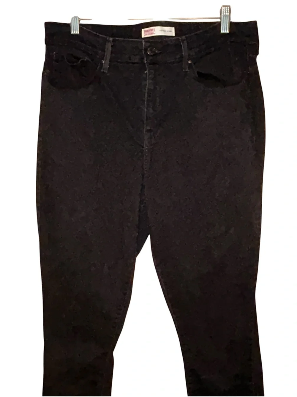 Levi Strauss Signature High Rise Skinny Jeans Black Stretch Women’s‎ 16L W33